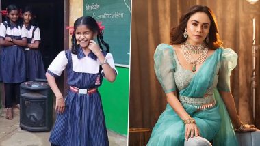 Chandra Dance Viral Video: जिल्हा परिषदेच्या शाळेतील विद्यार्थीनीने केलेल्या 'चंद्रा'च्या अदाकारी वर अभिनेत्री Amruta Khanvilkar फिदा; व्हिडिओ शेअर करत दिली दाद